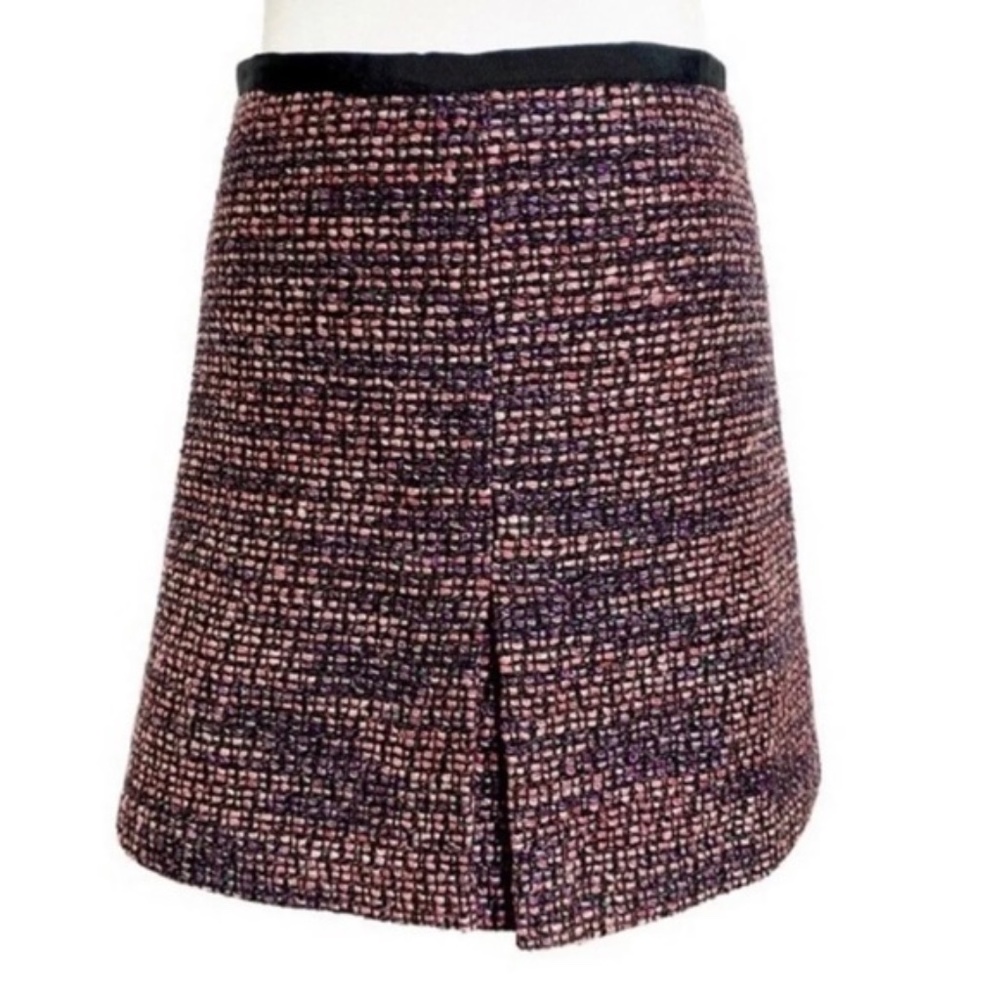 H&M Tweed Pleated Black & Pink Mini Skirt Sz 4